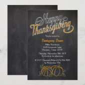 Pumpkin Chalkboard Erntedank Dinner Einladung (Vorne/Hinten)