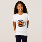 Pumpkin Chasing Ghosts Spooky Halloween T-Shirt (Vorne ganz)