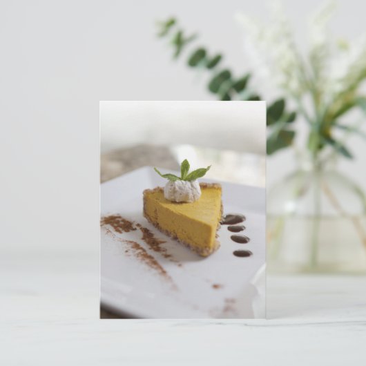 Pumpkin Cheesecake Postkarte (Stehend Vorderseite)