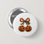 Pumpkin Cherries Herbst Girls Halloween Herbst Button (Vorne & Hinten)