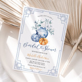 Pumpkin Chinoiserie White Floral Jar Brautparty Einladung