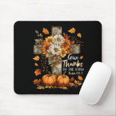 Pumpkin Christian Give Thanks To The Lord Floral F Mousepad (Mit Mouse)