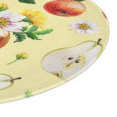 Pumpkin, Chrysanthemum: Herbstfruchtillustrierung. Schneidebrett (Ecke)