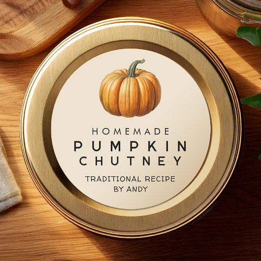 Pumpkin Chutney hausgemachte Rezeptorenleuchte Runder Aufkleber