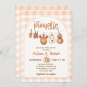 Pumpkin Clothesline Rustic Baby Dusche Einladung (Vorne/Hinten)