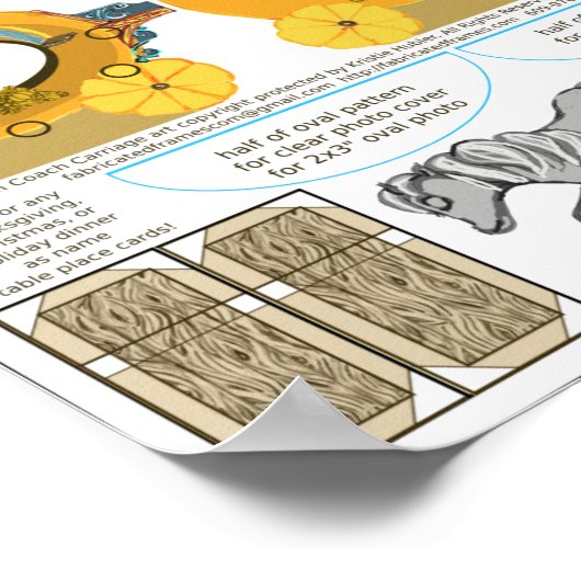 Pumpkin Coach Twitter Hochzeitstisch-Rahmen Poster (Ecke)