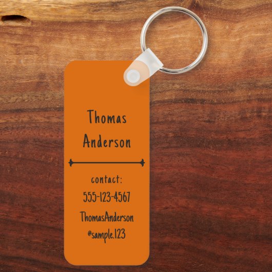 Pumpkin Color Pattern in Orange Schlüsselanhänger (Rückseite)