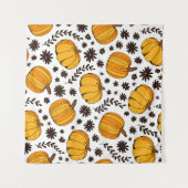 Pumpkin color seamless pattern, hand drawn squash wandteppich (Vorderseite (Horizontal))