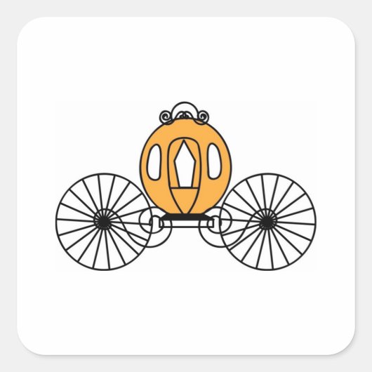 Pumpkin Colored Coach Quadratischer Aufkleber (Vorderseite)