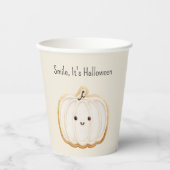 Pumpkin Cookie Smile Halloween Pappbecher (Vorderseite)