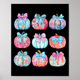 Pumpkin Coquette Bow Fall Vibes Poster