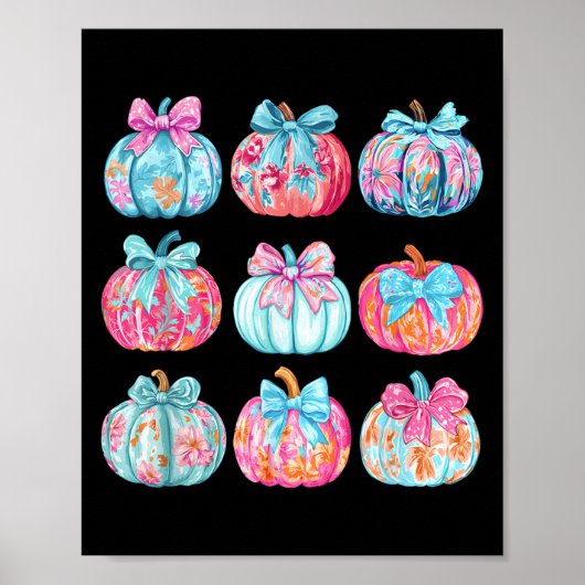 Pumpkin Coquette Bow Fall Vibes Poster (Vorne)