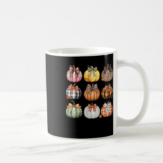 Pumpkin Coquette Bow Jahreszeit Erntedank Herbstfe Kaffeetasse (Rechts)