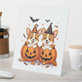 Pumpkin Corgi Party Sockelschild (In Situ)