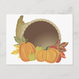 Pumpkin Cornucopia Postkarte
