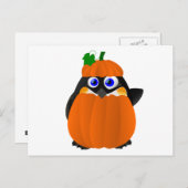 Pumpkin Costume Halloween Pinguin Postkarte (Vorne/Hinten)