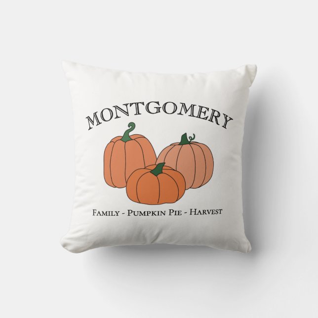 Pumpkin Country Logo Style Family or Company Name Kissen (Vorderseite)