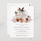 Pumpkin Couple's Baby Shower Terracotta Budget Postkarte (Vorne/Hinten)