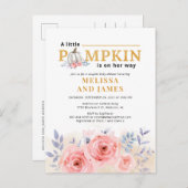 Pumpkin Couples Kinderdusche Wasserfarbe Einladungspostkarte (Vorne/Hinten)