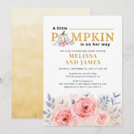 Pumpkin Couples Kinderdusche Wasserfarbe Lilac Pin Einladung