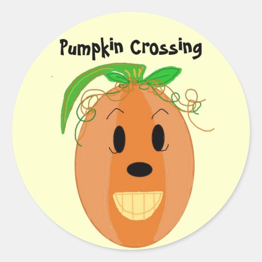 Pumpkin Crossing Runder Aufkleber (Vorderseite)