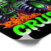 Pumpkin Crusher Monster Truck Ghosts Halloween For Poster (Ecke)