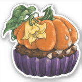 Pumpkin Cupcake Aufkleber (Vorderseite)