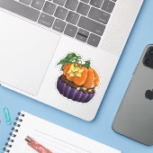 Pumpkin Cupcake Aufkleber (Laptop mit iPhone)