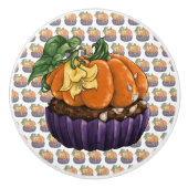 Pumpkin Cupcake Keramikknauf (Vorderseite)