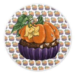 Pumpkin Cupcake Keramikknauf