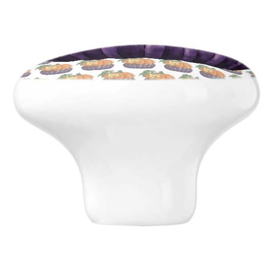 Pumpkin Cupcake Keramikknauf (Seitenansicht)