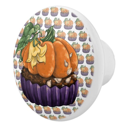 Pumpkin Cupcake Keramikknauf (Rechts)