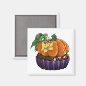Pumpkin Cupcake Magnet (Vorderseite/Rückseite)