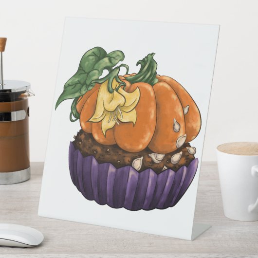 Pumpkin Cupcake Sockelschild (In Situ)