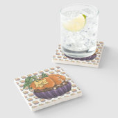 Pumpkin Cupcake Steinuntersetzer (Seitenansicht)