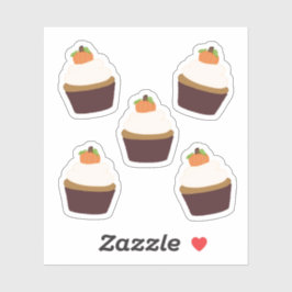 Pumpkin Cupcake - Venyl Sticker Sheet