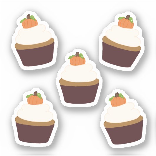Pumpkin Cupcake - Venyl Sticker Sheet (Vorderseite)