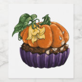 Pumpkin Cupcake Weinetikett (Einzelnes Label)