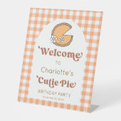 Pumpkin Cutie Pie Birthday Welcome Sign Sockelschild (Vorderseite)