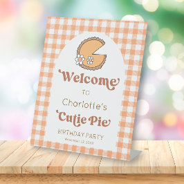 Pumpkin Cutie Pie Birthday Welcome Sign Sockelschild