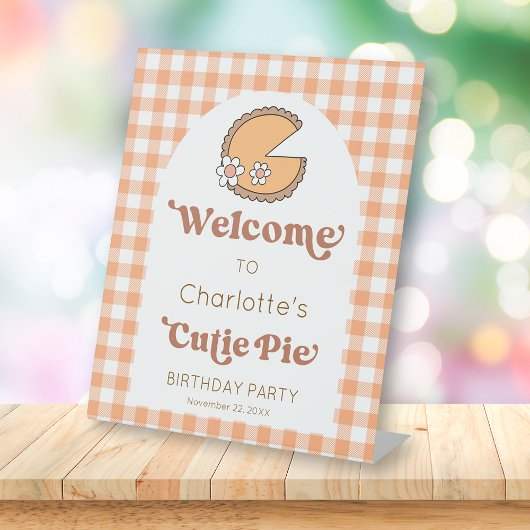 Pumpkin Cutie Pie Birthday Welcome Sign Sockelschild