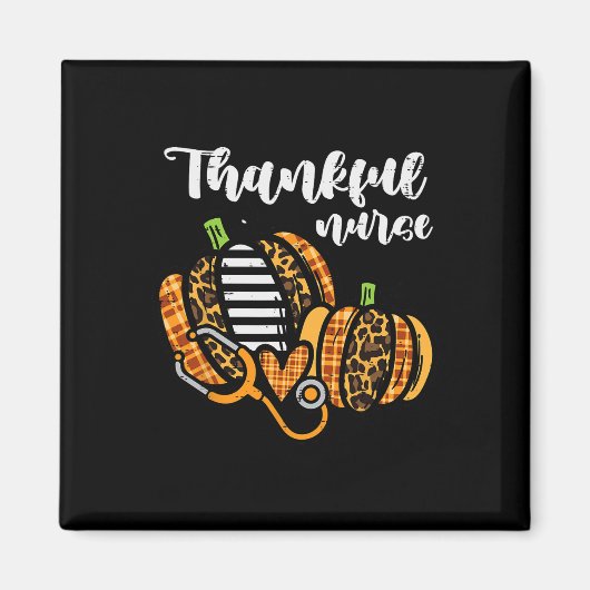 Pumpkin dankbar Nurse Erntedank Scrub Top Fall Magnet (Vorne)