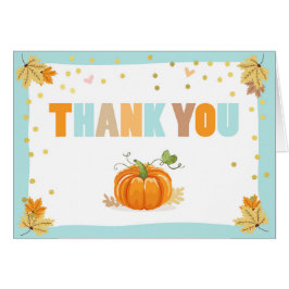 Pumpkin Danke Karte Blue Gold Boy Herbst Herbst