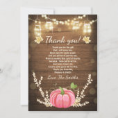 Pumpkin Danke Karte Rustic Fall Baby Dusche (Vorderseite)