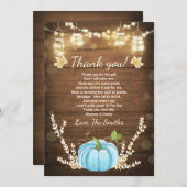 Pumpkin Danke Karte Rustic Fall Baby Dusche (Vorne/Hinten)