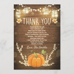 Pumpkin danke Karte Rustic Fall Baby Dusche