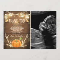 Pumpkin danke Karte Rustic Fall Baby Dusche
