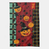 Pumpkin Dark Red “Jack’s Apple Snack” Tea Towel Geschirrtuch (Vertikal)