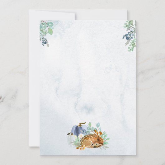 Pumpkin Deer Baby Dusche Einladung Junge Fall (Rückseite)