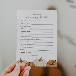 Pumpkin, der die Mommy Game Card kennt Einladung